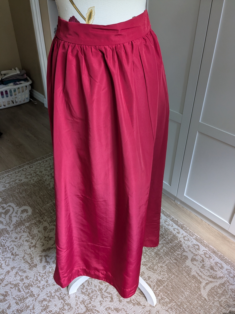 Old Navy Raspberry Red Maxi Skirt - Gathered Waist